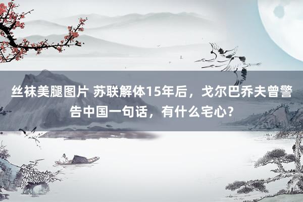 丝袜美腿图片 苏联解体15年后，戈尔巴乔夫曾警告中国一句话，有什么宅心？