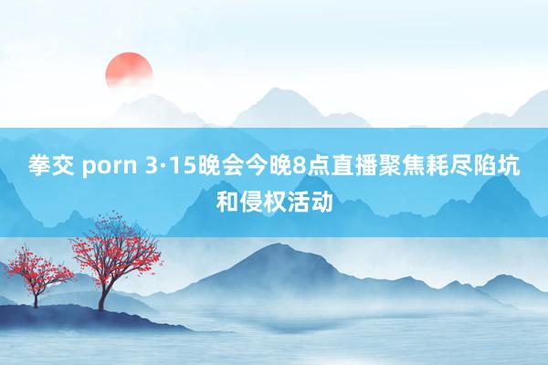 拳交 porn 3·15晚会今晚8点直播聚焦耗尽陷坑和侵权活动