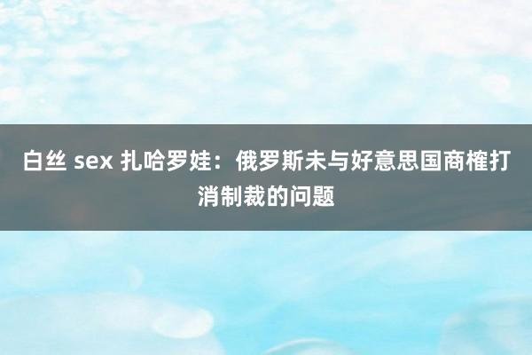 白丝 sex 扎哈罗娃：俄罗斯未与好意思国商榷打消制裁的问题