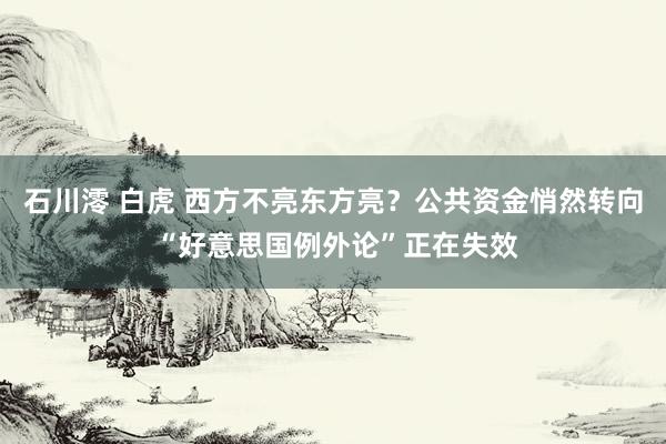 石川澪 白虎 西方不亮东方亮？公共资金悄然转向 “好意思国例外论”正在失效